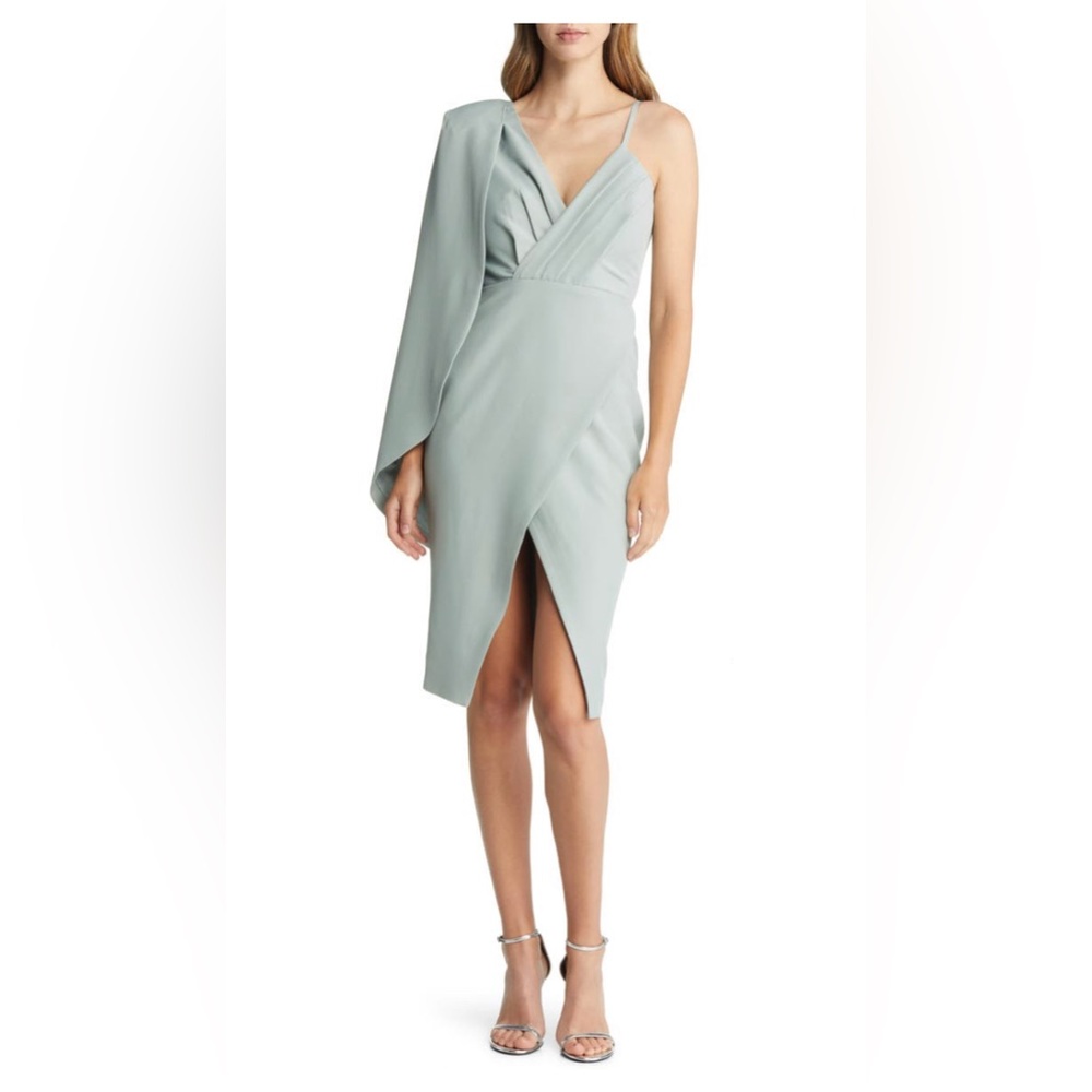 Lavish Alice Single Cape Sleeve Cocktail Dress